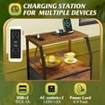thumbnail image 5 of 4 Drawer Dresser for Bedroom, 37" H Nightstand with Charging Station and Led Light, Tall Night Stand Bed Side Table, End Table with USB Ports and Outlets, Fabric Bins, Wood Shelf, Rustic Brown, 5 of 14