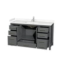 thumbnail image 2 of Wyndham Collection Sheffield 60" Solid Wood Single Bathroom Vanity in Dark Gray, 2 of 4