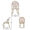 thumbnail image 3 of Mooney Wicker Outdoor French Bistro Chair, Set of 4, Rust Orange, White, and Bamboo Finish, 3 of 7