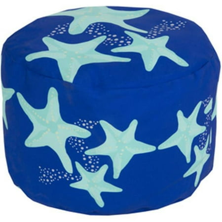 Surya Rug Round Cobalt Pouf - Cobalt - 20 x 13 in.
