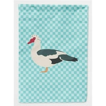 Carolines Treasures BB8038GF Muscovy Duck Blue Check Flag Garden Size