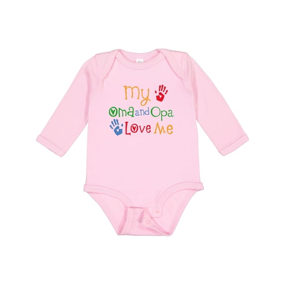 Inktastic Oma and Opa Love Me Grandchild Boys or Girls Long Sleeve Baby Bodysuit