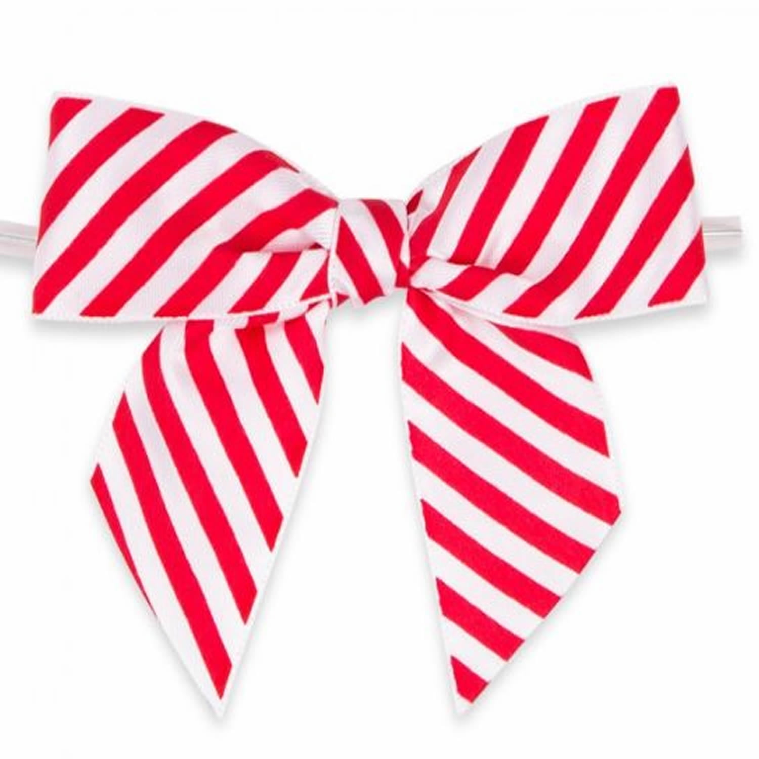 4 Pack Red Wreath Bows for Christmas Outdoor Decorations, Striped