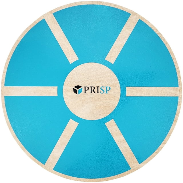 PRISP Wooden Wobble Balance Board - Round Stability Trainer for Standing Desk, Core Exercises, Ankle Training, Home Gym and Fitness; Wood Balancing Disk