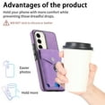 thumbnail image 2 of TECH CIRCLE Case for Samsung Galaxy S23 6.1", [Built-in 2 Micro-SIM Card Slots] Slim Soft Shockproof Protective Cover with Ring Holder Stand + Card Holder Pocket + Eject Pin Holder - Lavender, 2 of 8