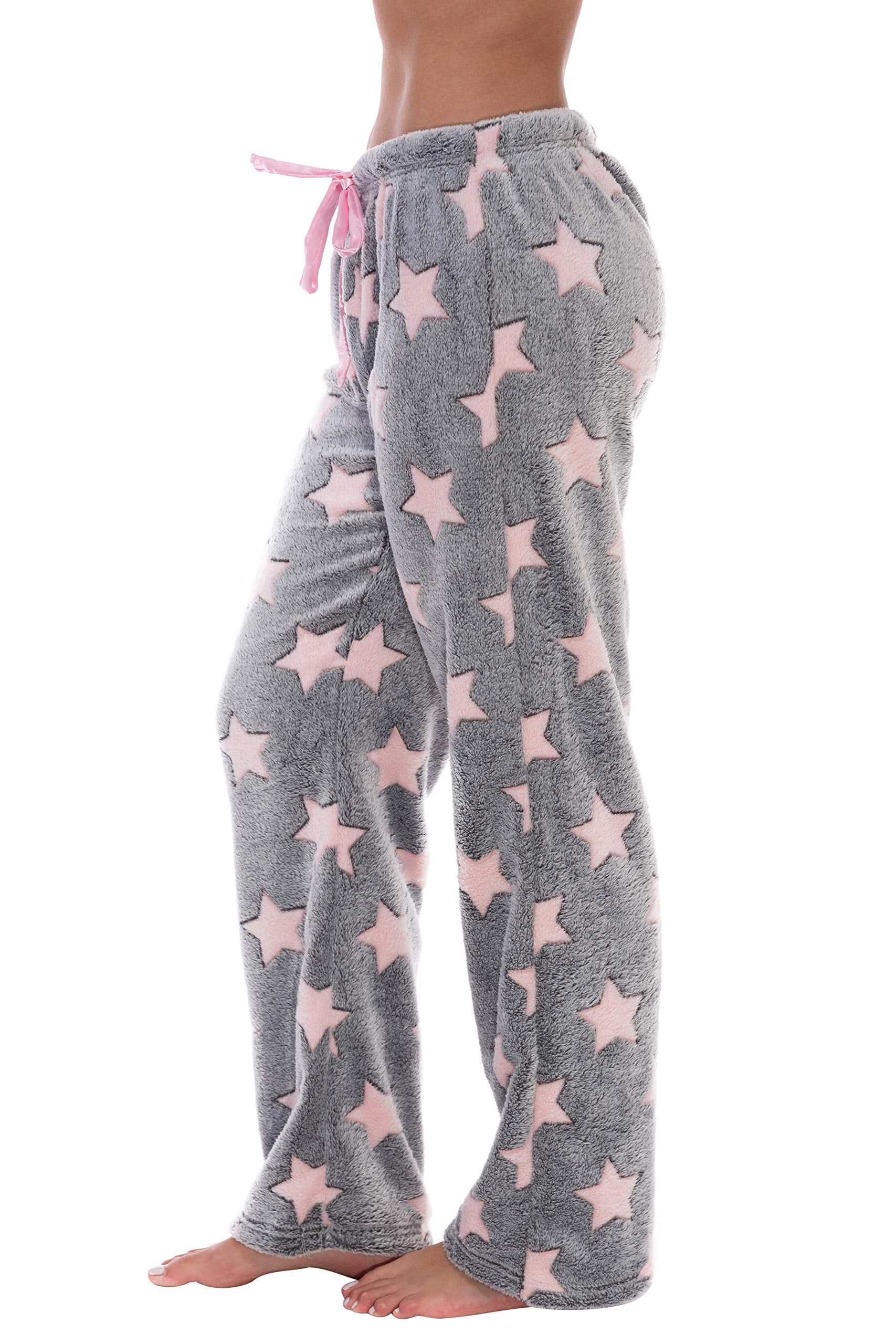 Just Love Women's Plush Pajama Pants (Embossed Star - Pink, 1X