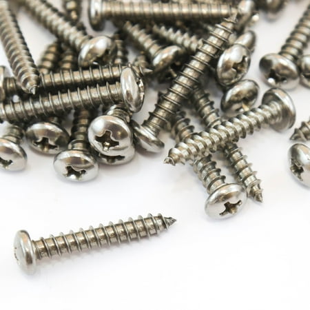 

Red Hound Auto 40 Marine Pan Head Self Tapping Screw Set Type A No. 8 x 1 Inch 304 SS Stainless Steel Corrosion Resistant