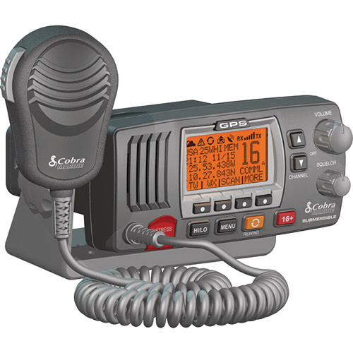 Cobra MR F77 Fixed Mount Class D VHF Radio with BuiltIn GPS Receiver
