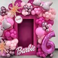 thumbnail image 4 of 130 piezas de globos de aluminio con números de oro rosa de 32 pulgadas para decoración de fiestas de cumpleaños de niñas y baby shower de metal rosa con fotos de pared, 4 of 5