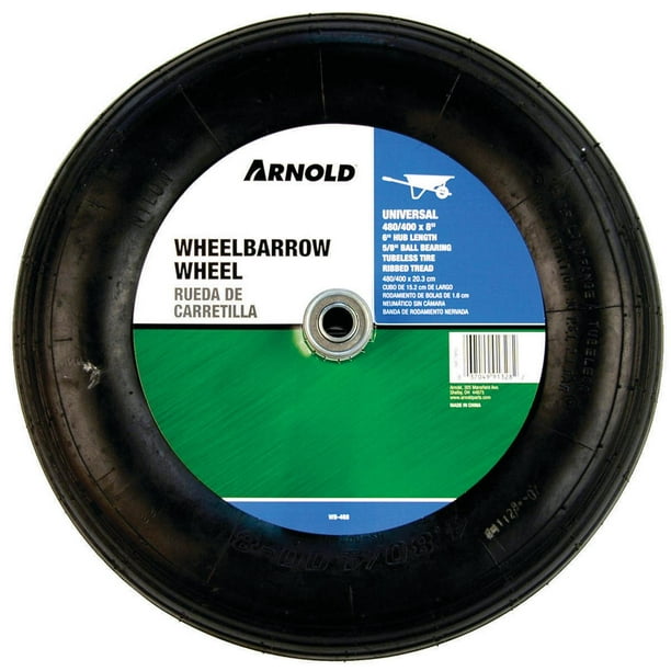 Arnold WB468 2Ply Ribbed Tread Replacement Wheelbarrow Tire, For Use