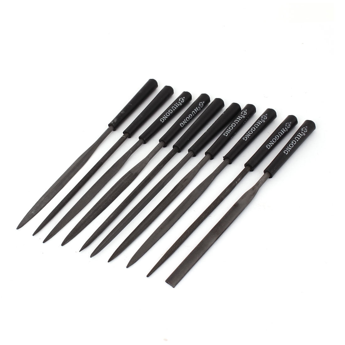 4mm x 160mm Plastic Handle Square Flat Round Triangle Rasp Files Tool Set 10 Pcs by Unique-Bargains