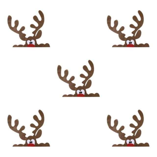 ZheElen Cute Easy To Apply Remove Christmas Window Stickers Wide Application Door Decal Big elk antlers 5Set