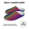 thumbnail image 6 of Balery Leopard Neon Rainbow Gradient Pattern Women's Fuzzy Memory Foam Slippers Fluffy Winter House Shoes Indoor and Outdoor-42/43, 6 of 7