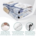 thumbnail image 4 of Twin XL Quilt Set 68''x98'', Blue Brown Coastal Lightweight Bedspread Coverlet Set with 2 Pillow Shams, Summer Beach Nautical Coral Starfish Breathable All Season Quilt Bedding for Dorm/Guest Room, 4 of 9