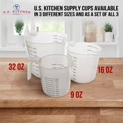 U.S. Kitchen Supply - 16 oz (500 ml) Plastic Graduated Measuring Cups with Pitcher Handles (Pack of 6) - 2 Cup Capacity, Ounce and ML Cup Markings - Measure & Mix Recipe Ingredients, Flour, Water, Oil
