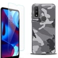 thumbnail image 1 of Slim-Fit Protective Phone Case (Black) compatible with Motorola Moto G Pure 5G, with Tempered Glass Screen Protector, by OneToughShield ® - Camo B/W, 1 of 3