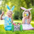 thumbnail image 4 of Lksixu Easter Bunny Basket, Cute Rabbit Design Easter Eggs Basket with Long Ears, Fabric Buckets Storage Bag for Easter Eggs Hunting, Handbag Candy Treat Tote Bags Spring Decor Gift for Kids Party, 4 of 5