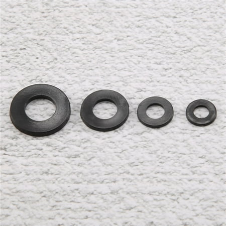 

480 Pcs Nylon Flat Round Washers Gaskets Spacers Assortment Set for Screw (Black)