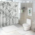thumbnail image 7 of Jeuxus Shower Curtain Multiple Sizes Abstract Black and White Gray Plant Leaves Outline Lines Modern Minimalist Design White, 7 of 7