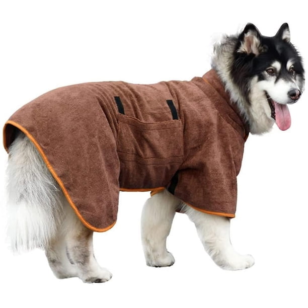 Toalla de albornoz para perros - Toalla de baño súper absorbente de secado rápido de microfibra para perros y gatos, suave