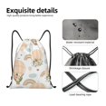 thumbnail image 4 of Saiise Air Balloon and Flower Pattern Sports Drawstring Backpack - String Swim Gym Bag with Wet Proof Pocket for Women&Men-Small, 4 of 6