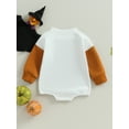 thumbnail image 3 of Halloween Baby Boy Girl Outfit Pumpkin Long Sleeve Sweatshirt Romper Fall Bubble Bodysuit Newborn First Halloween Costume, 3 of 7