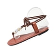 thumbnail image 1 of Sandales Tongs pour Femmes Brunes Bout Rond Bout Ouvert Bride Ajustable Agencement Ajustement Doux Chaussures pour Marche Extérieure Plage Rassemblement Quotidien Décontracté Usage Quotidien, 1 of 9