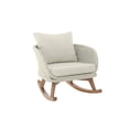 thumbnail image 2 of Christopher Knight Home Outdoor Wicker Rocking Chair with Cushions, Solid Wood Frame, Beige, 2 of 6
