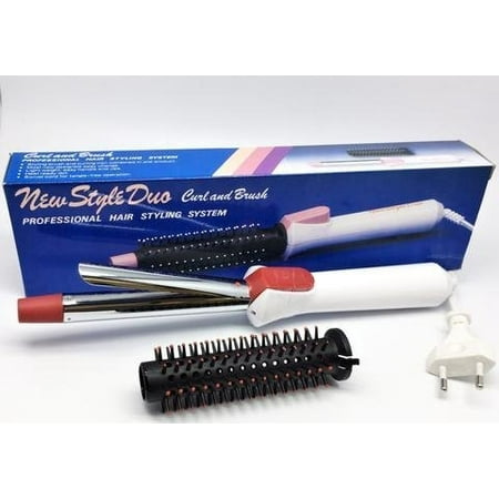 Professional Security Wand - New Style Duo Professional Curling Iron 1/2' and Hair Styling Brush 2-in-1 Combo, 220 Volt for Europe and Asia