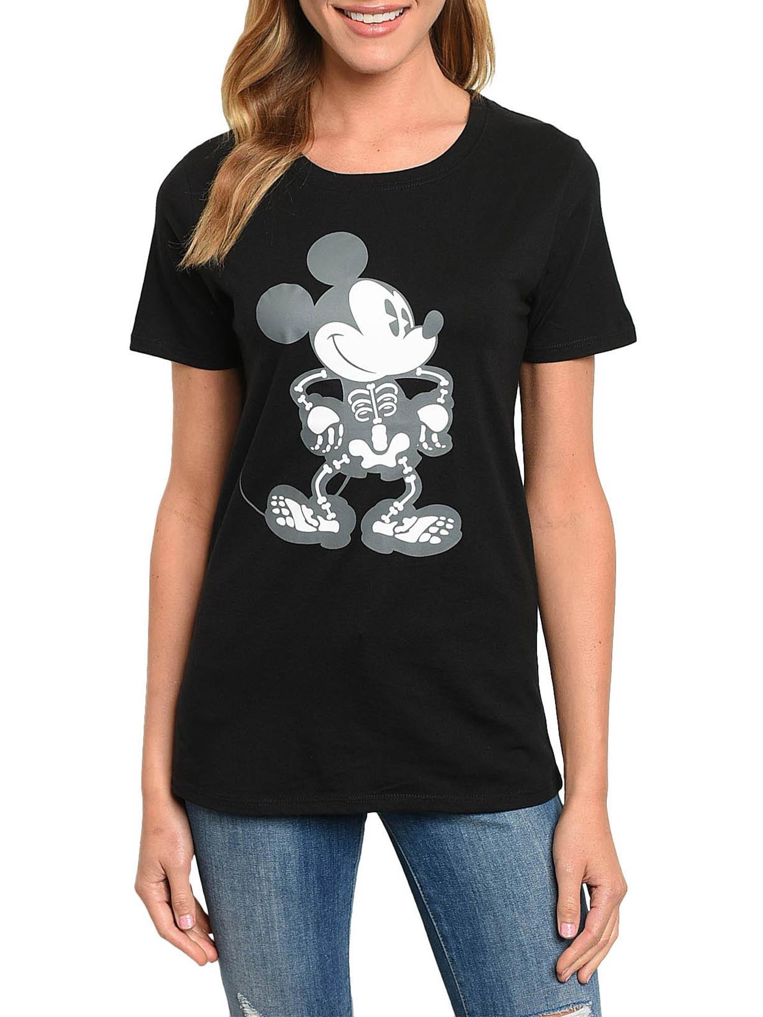 Disney Mickey Mouse Toddler Boys Gray Halloween Skeleton T-Shirt