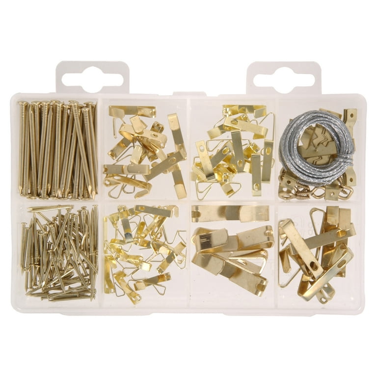 Hillman Heavy Duty Picture Hanging Kit Steel Brass Finish 200