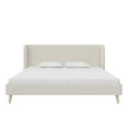 thumbnail image 3 of Novogratz Holly Upholstered Wingback Bed, King, Ivory Velvet, 3 of 20