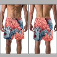thumbnail image 3 of luoweisi Men's Beach Shorts Quick Dry Swim Trunks with Mesh Lining Coral XL, 3 of 5
