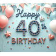 thumbnail image 4 of Decorative Design Happy 40th Birthday Colorful Banner Birthday Party Decoration Balloon Decoration Event Banner for Adult Celebration Indoor Decoration Holiday Celebration, 4 of 8