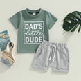 thumbnail image 2 of Taybagh Lover Boy Baby Outfit Graphic T Shirt Solid Color Sports Shorts Handsome Toddler Boy Clothes, 2 of 9
