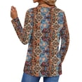 thumbnail image 4 of Fantaslook Womens Tops Dressy Casual Pleated Blouses V Neck Long Sleeve Shirts Fall Tunic Tops, 4 of 7