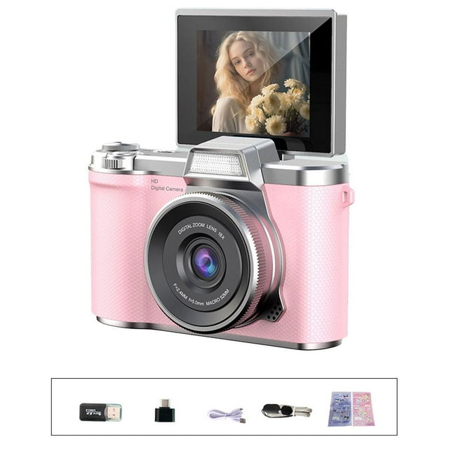 SharkTRUE Caméra CMOS à Fonctionnement Manuel avec Pixels Efficaces de 48MP, Zoom Numérique 16x, Écran LCD