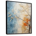 thumbnail image 2 of Designart "Orange Blue Maple Tree Glowing Embers VI" Floral & Botanical Floater Framed Wall Decor, 2 of 7