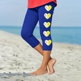 thumbnail image 2 of Ugoldhm Little Girls Workout Running Yoga Capris Pants Casual Summer Baseball Print Kids Athletic Leggings Size 2-13, 2 of 4