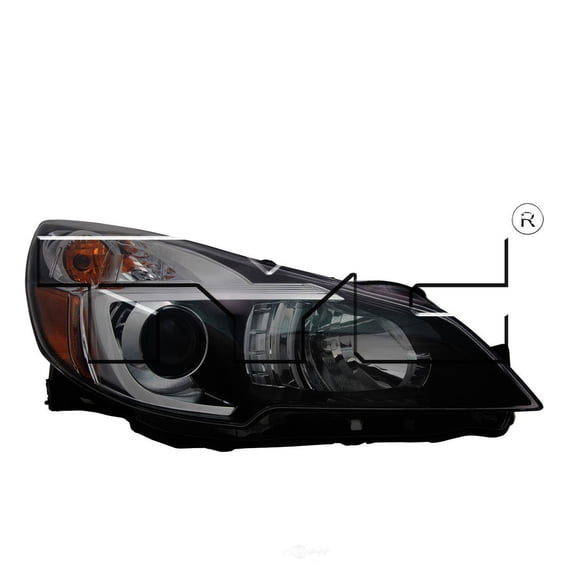 TYC Headlight Lamp for 13-14 Subaru Legacy/Outback (Black Bezel) Right Passenger Fits 2013 Subaru Outback