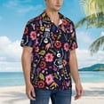 thumbnail image 3 of Balery Dancing Skeletons Floral Garden Camisas hawaianas de manga corta para hombre, camisas playeras de corte holgado, camisas de vacaciones con botones,3X-Large, 3 of 7