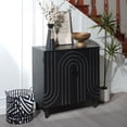 thumbnail image 3 of Modern Wood Storage Cabinet with Decorative Door, 30in Accent Sideboard for Living Room, Bedroom, or Entryway (Black), 3 of 11