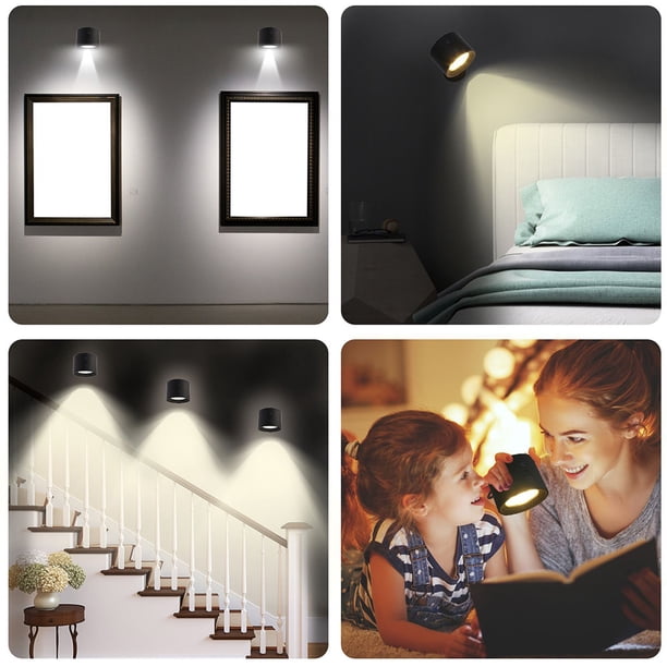 Lámpara LED para dormitorio FLhrweasw 3 modos de color luz montada en la pared con control remoto