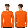 thumbnail image 2 of Crown Craze® High Visibility Work Shirts for Men, Hi Vis Long Sleeve Safety Tee (Safety Green 6 Pack, M), 2 of 7