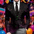 thumbnail image 2 of oqasdz Mens Blazer Sequin Print Long Sleeve Jacket Modern Tuxedo Alternative Comfort Loose Fit Sport Coat Daily Formal Outdoor Activities, 2 of 4