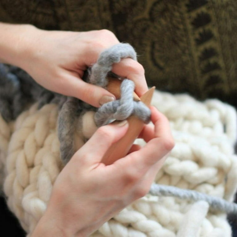 Retap Chunky Knit Thick Blanket Hand Yarn Merino Bulky Throw Hand Knit Sofa  Blanket 