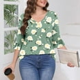thumbnail image 2 of successthop Dressy Blouses for Women 3/4 Sleeves Clothes Lightweight V Neck Pullover Shirts Floral Trendy Tops, 2 of 5