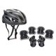 thumbnail image 2 of Conjunto de casco y almohadillas para niños, equipo de ciclismo transpirable con rodilleras, codos y muñecas para Plata, 2 of 8