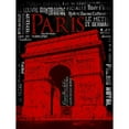 thumbnail image 3 of Grey, Jace 15x18 Black Modern Framed Museum Art Print Titled - Paris Type 2 RED, 3 of 5