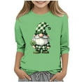 thumbnail image 1 of Blusas y camisas de manga larga y cuello redondo para niños con estampado del Día de San Patricio, manga 3/4/cuello redondo tres cuartos, parte inferior y superior para niños, parte superior de poliés, 1 of 4